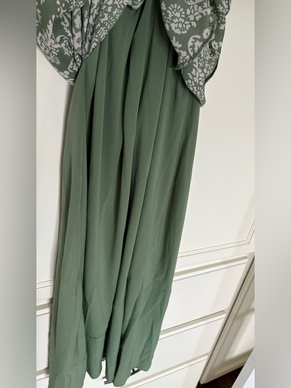 Abercrombie & Fitch Ruffle Sleeve Maxi Dress, Green, L - Picture 5 of 16